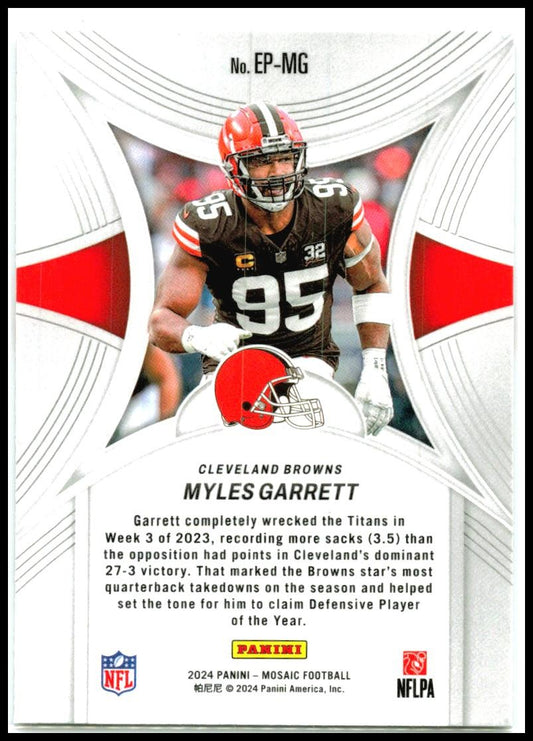 2024 Panini Mosaic Epic Performers #EP-MG Myles Garrett Cleveland Browns