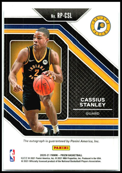 2020-21 Panini Prizm Rookie Penmanship #RP-CSL Cassius Stanley Auto Pacers