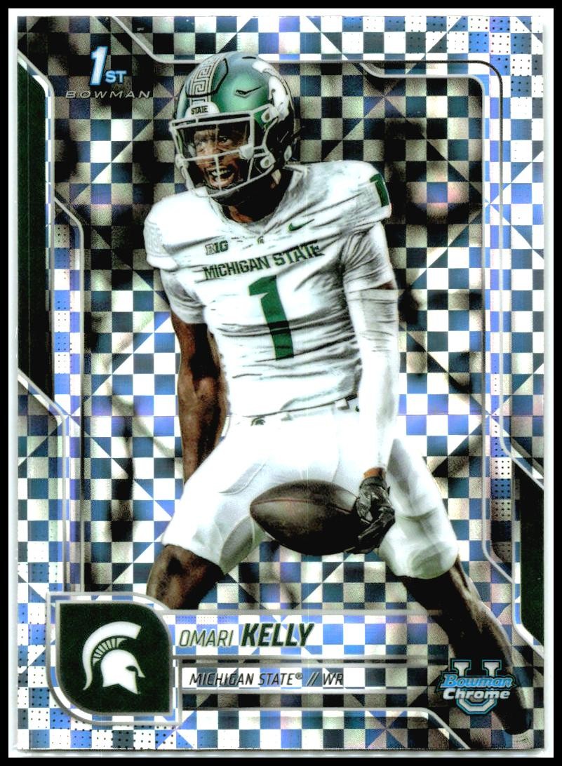 2025 Bowman Chrome University X-Fractor #38 Omari Kelly Michigan State
