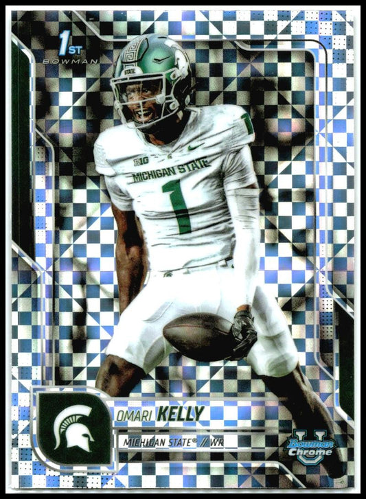 2025 Bowman Chrome University X-Fractor #38 Omari Kelly Michigan State