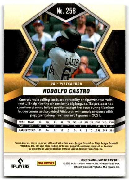 2022 Panini Mosaic Rodolfo Castro Rookie Pittsburgh Pirates #258