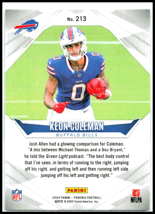 2024 Panini Phoenix #213 Keon Coleman Rookie Buffalo Bills
