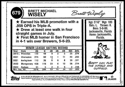 2023 Topps Heritage #679 Brett Wisely Rookie San Francisco Giants
