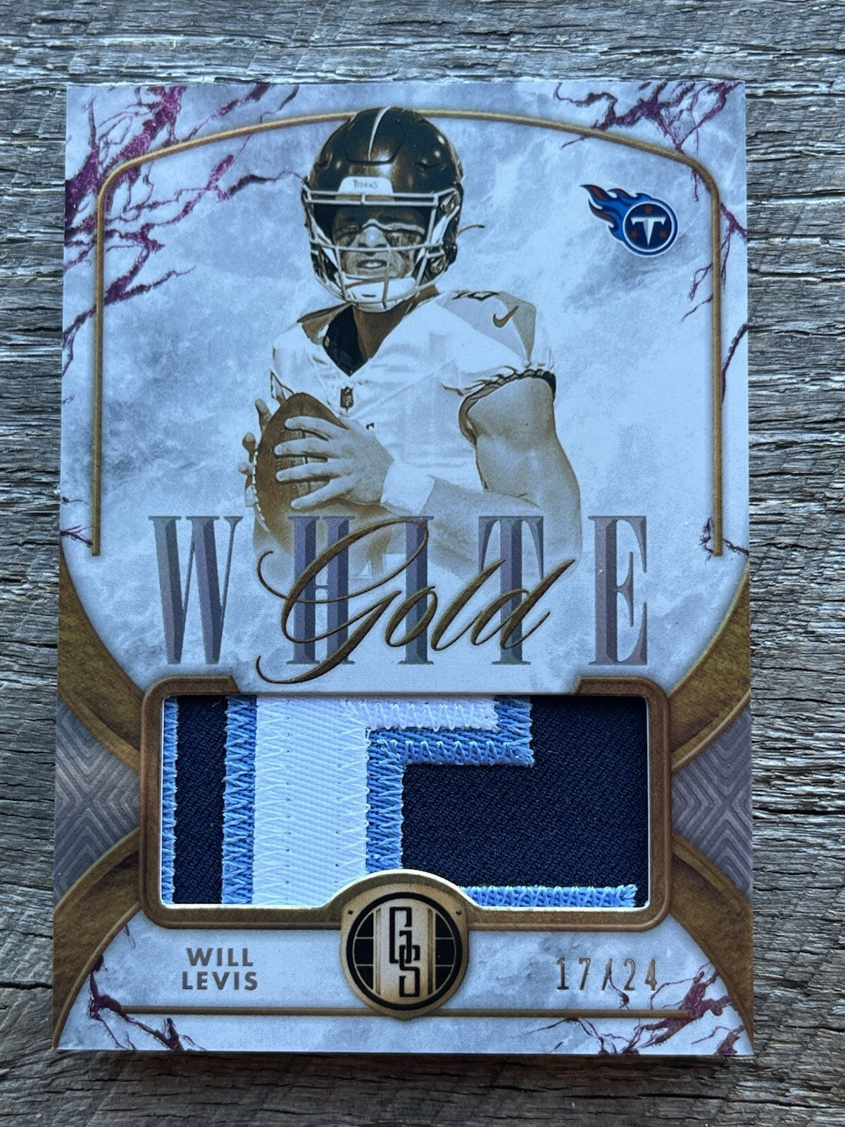 2024 Panini Gold Standard White Gold WILL LEVIS /24 MEM RC Titans