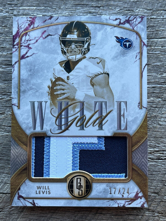 2024 Panini Gold Standard White Gold WILL LEVIS /24 MEM RC Titans