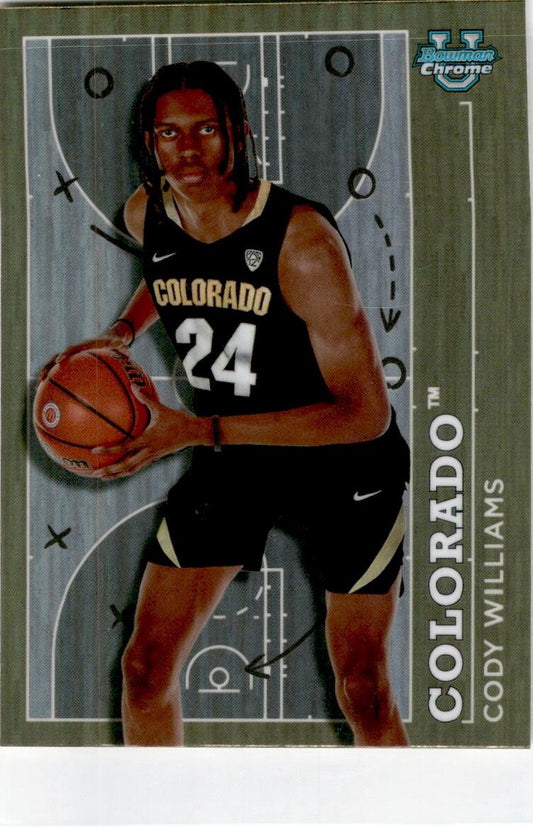 2023-24 Bowman University Chrome #PP-10 Cody Williams Colorado Buffaloes