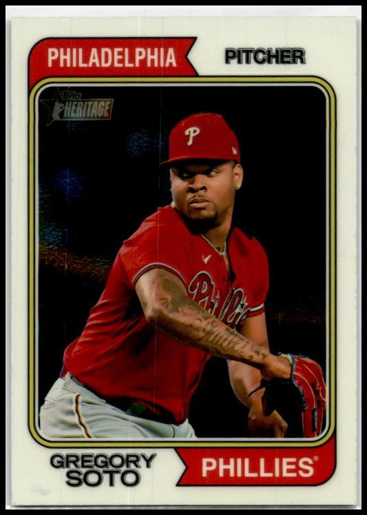 2023 Topps Heritage Chrome #504 Gregory Soto #/999 Philadelphia Phillies