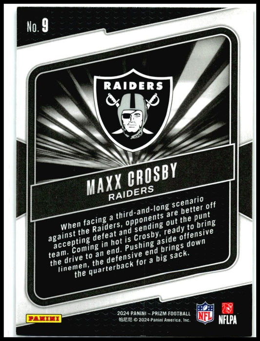2024 Panini Prizm Hype #9 Maxx Crosby Las Vegas Raiders