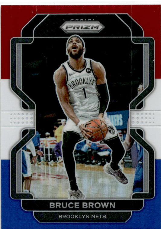 2021-22 Panini Prizm Red White and Blue #230 Bruce Brown Brooklyn Nets