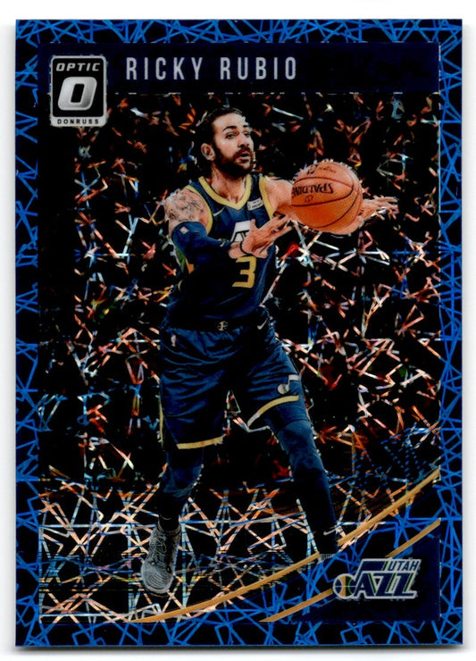 2018-19 Donruss Optic Blue Velocity Prizm Ricky Rubio Utah Jazz #53