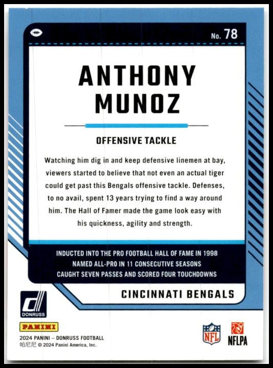 2024 Donruss #78 Anthony Muñoz Cincinnati Bengals