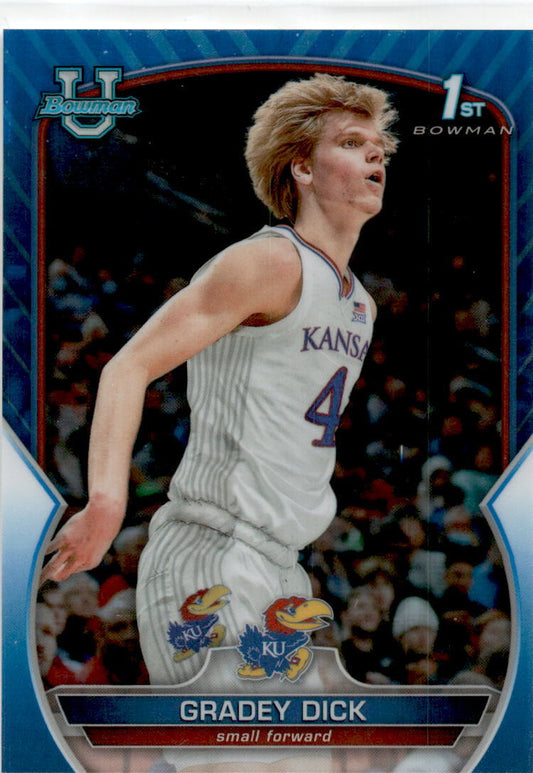 2022-23 Bowman University Chrome Blue #41 Gradey Dick Kansas Jayhawks /199