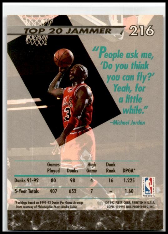 1992-93 Ultra #216 Michael Jordan Chicago Bulls