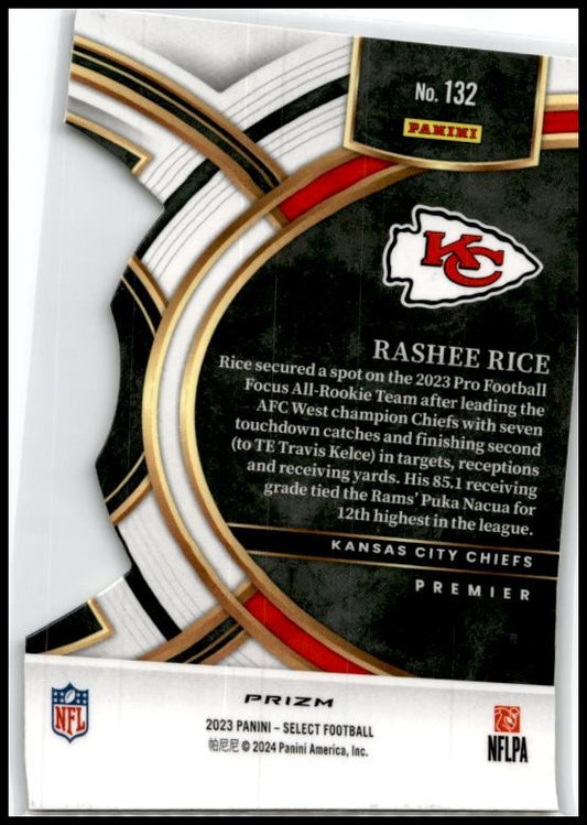 2023 Panini Select Silver Prizms Die Cuts #132 Rashee Rice Rookie Chiefs