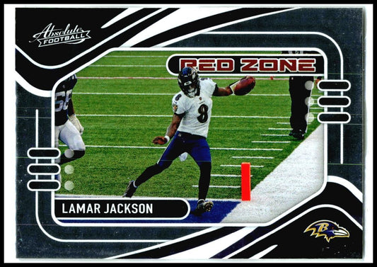 2021 Panini Absolute Red Zone #RZ20 Lamar Jackson Baltimore Ravens