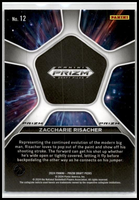 2024 Panini Prizm Draft Picks Deep Space Prizms Silver #12 Zaccharie Risacher