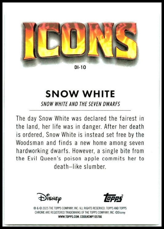 2025 Topps Chrome Disney Icons #DI-10 Snow White