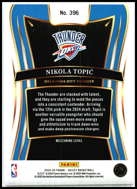 2024-25 Panini Select #396 Nikiola Topic Rookie Thunders