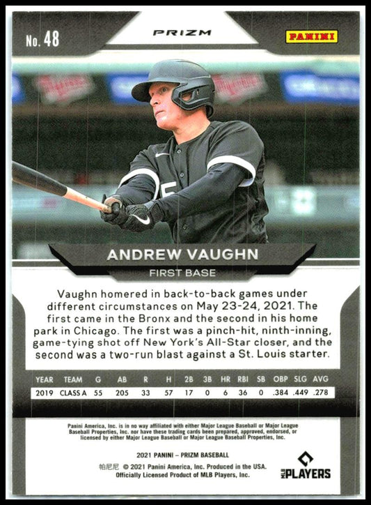 2021 Panini Prizm Red/White/Blue Prizm #48 Andrew Vaughn Chicago White Sox