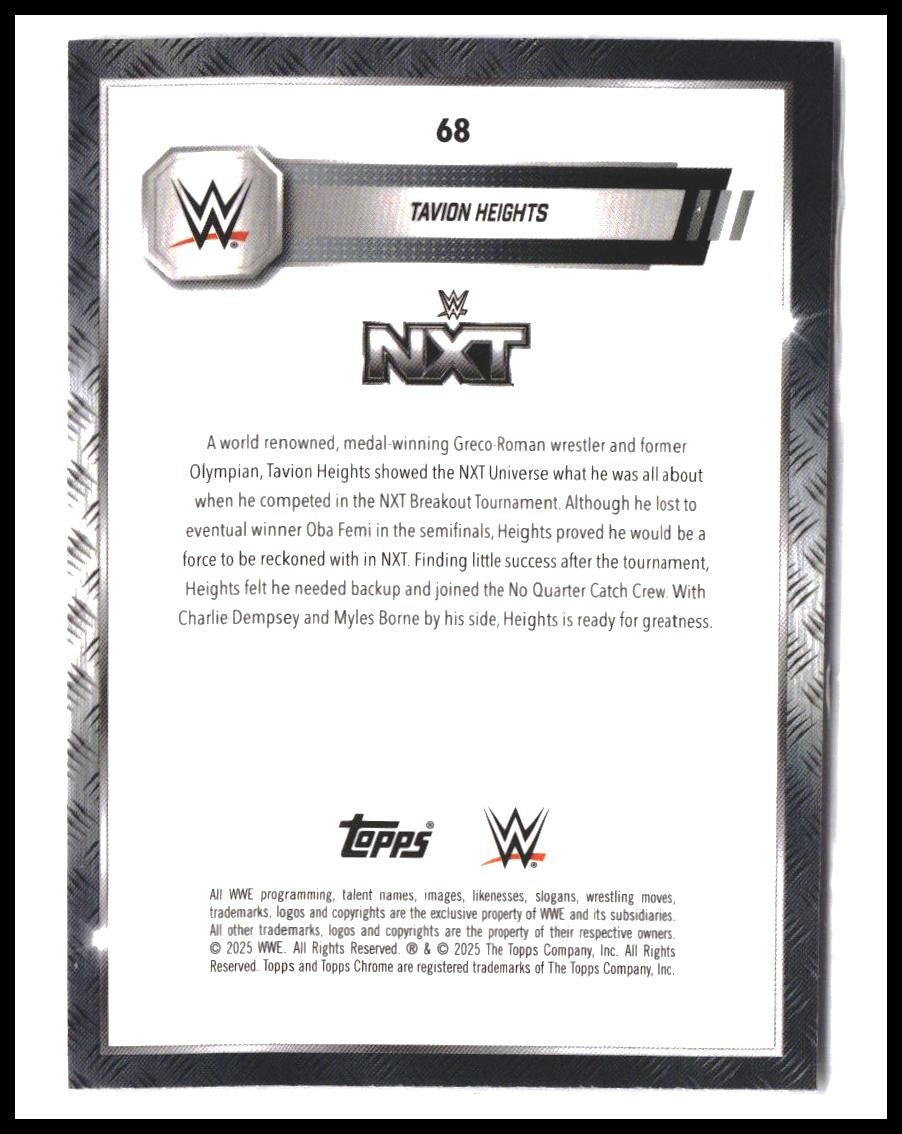 Tavion Heights #68 2025 Topps Chrome WWE Rookie RC
