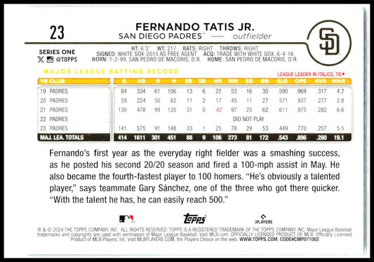 2024 Topps All-Star Game #23 Fernando Tatis Jr. San Diego Padres