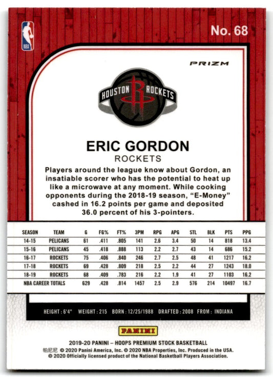 2019-20 Box Set Pulsar Prizm Eric Gordon Houston Rockets #68