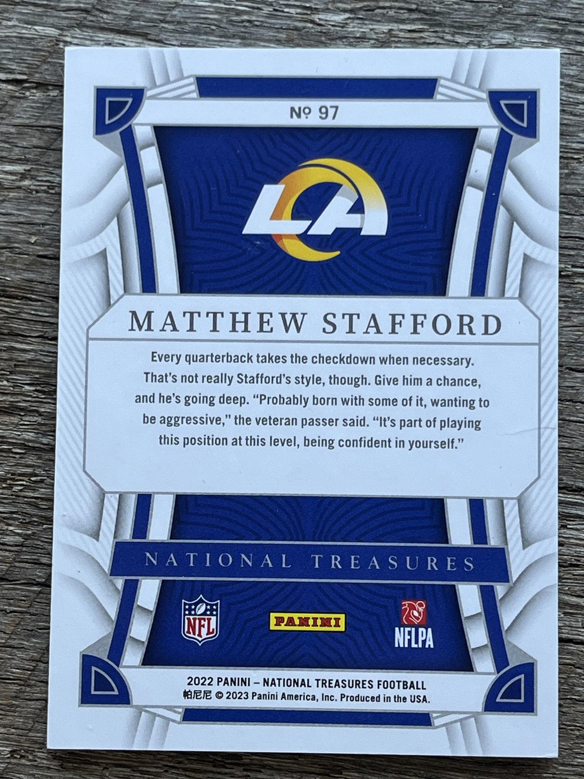 2022 National Treasure Purple #97 Matthew Stafford Rams /49