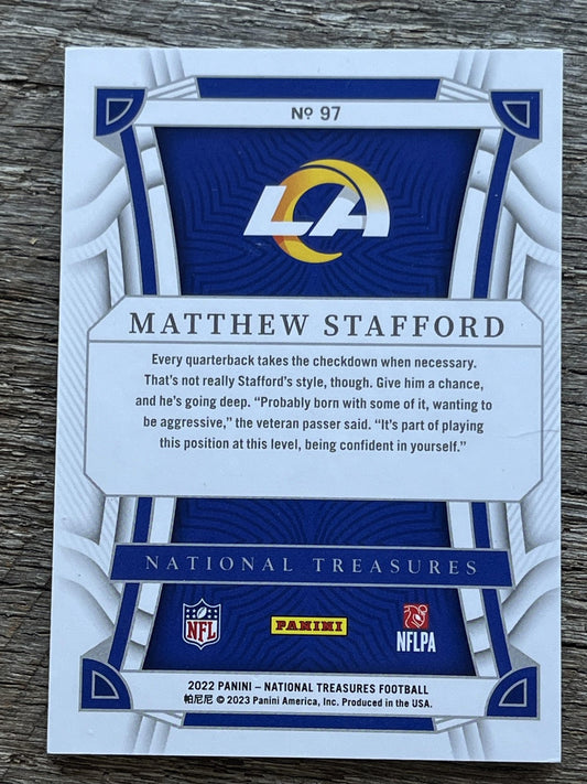 2022 National Treasure Purple #97 Matthew Stafford Rams /49