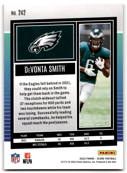2022 Score DeVonta Smith Philadelphia Eagles #242