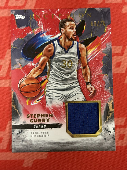 2024-25 Topps Inception Relic Game Worn Red /75 #REC-SC Stephen Curry Warriors