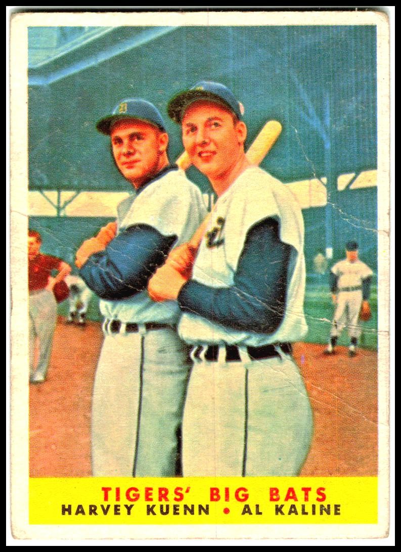 1958 Topps #304 Tigers' Big Bats (Harvey Kuenn / Al Kaline) Detroit Tigers