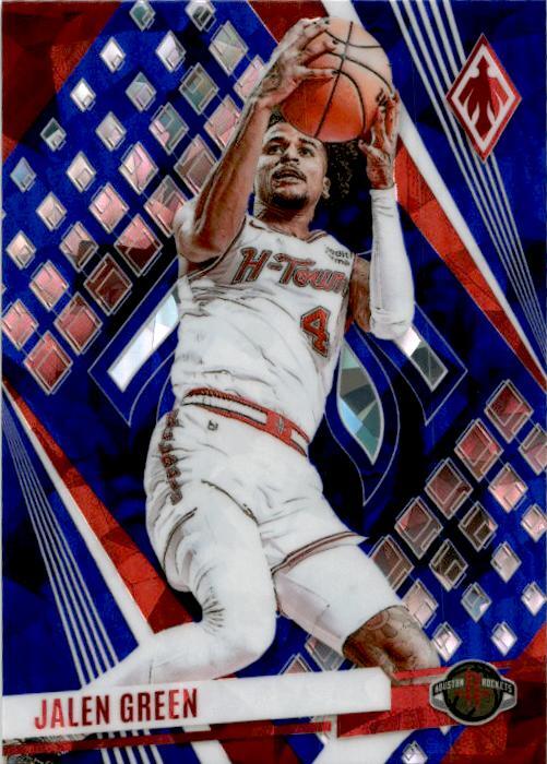 2023-24 Panini Phoenix Phoenix Blue Ice #58 Jalen Green Houston Rockets