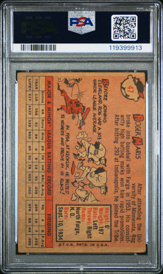 1958 Topps #47 Roger Maris PSA 2
