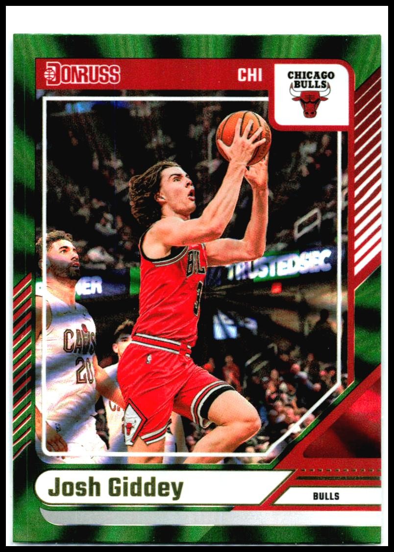2024-25 Donruss Holo Green Laser #190 Josh Giddey Chicago Bulls