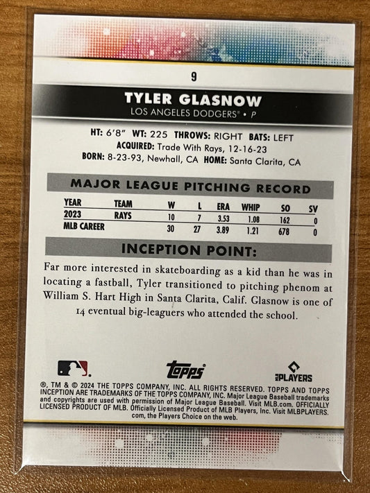 2024 Topps Inception #9 Tyler Glasnow Dodgers
