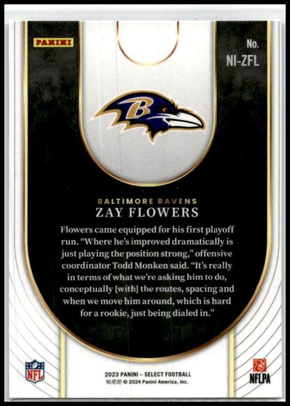 2023 Panini Select Neon Icons Prizm #NI-ZFL Zay Flowers Baltimore Ravens