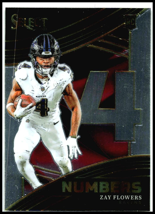 2023 Panini Select Numbers #NMB-ZFL Zay Flowers Baltimore Ravens