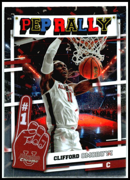 2024-25 Bowman University Chrome Pep Rally #PR-5 Clifford Omoruyi Crimson Tide