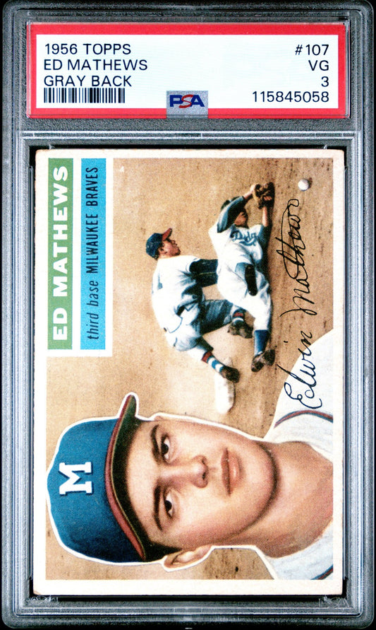 1956 Topps Gray Back #107 Ed Mathews