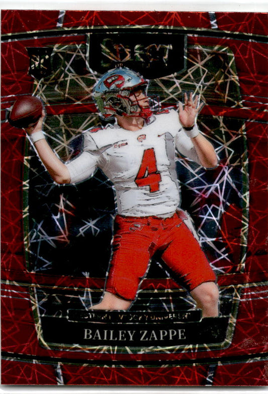 2022  Select Draft Picks Red Lazer Prizm #10 Bailey Zappe Western Kentucky /Pats