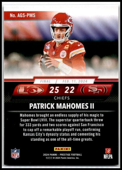 2024 Panini Prestige Any Given Sunday #AGS-PMS Patrick Mahomes II Chiefs