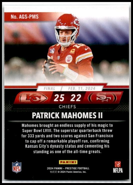 2024 Panini Prestige Any Given Sunday #AGS-PMS Patrick Mahomes II Chiefs
