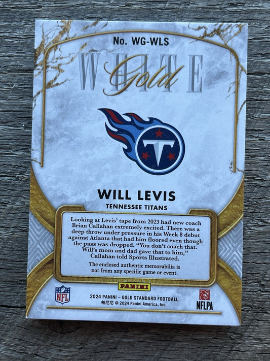 2024 Panini Gold Standard White Gold WILL LEVIS /24 MEM RC Titans