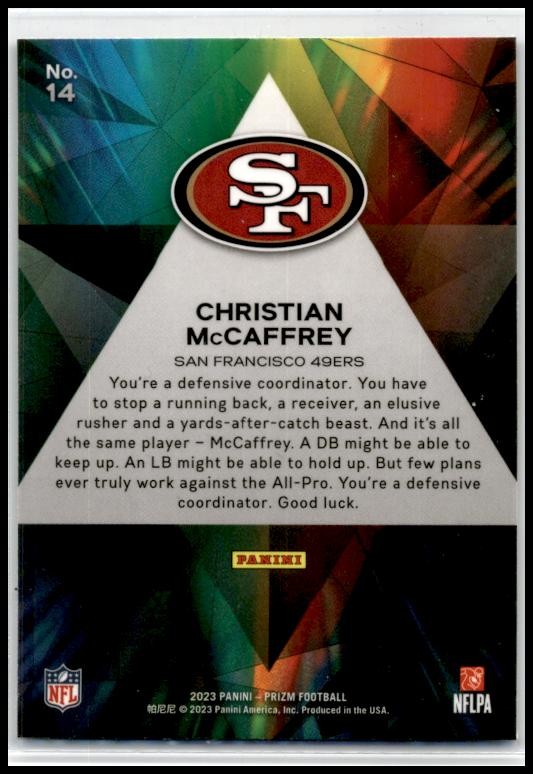 2023 Panini Prizm Prizmatic #14 Christian McCaffrey San Francisco 49ers