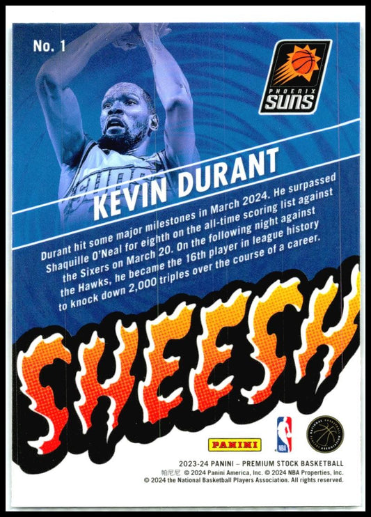 2023-24 Hoops Premium Stock Sheesh #1 Kevin Durant Phoenix Suns