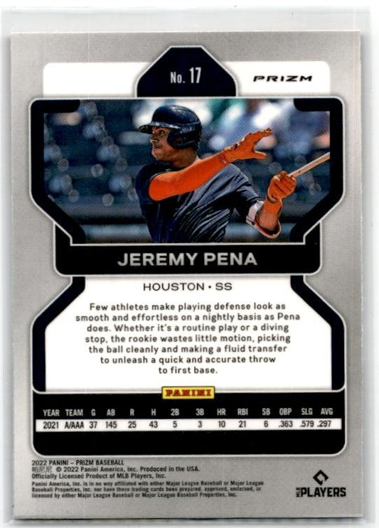 2022 Panini Prizm Red/White/Blue Prizm #17 Jeremy Pena Rookie Houston Astros