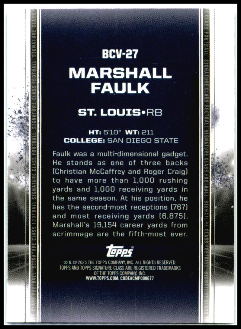 2024 Topps Signature Class Base Chrome Variation #BCV-27 Marshall Faulk Rams