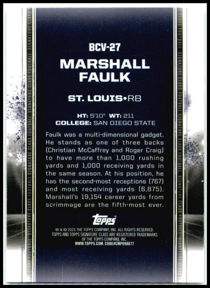 2024 Topps Signature Class Base Chrome Variation #BCV-27 Marshall Faulk Rams