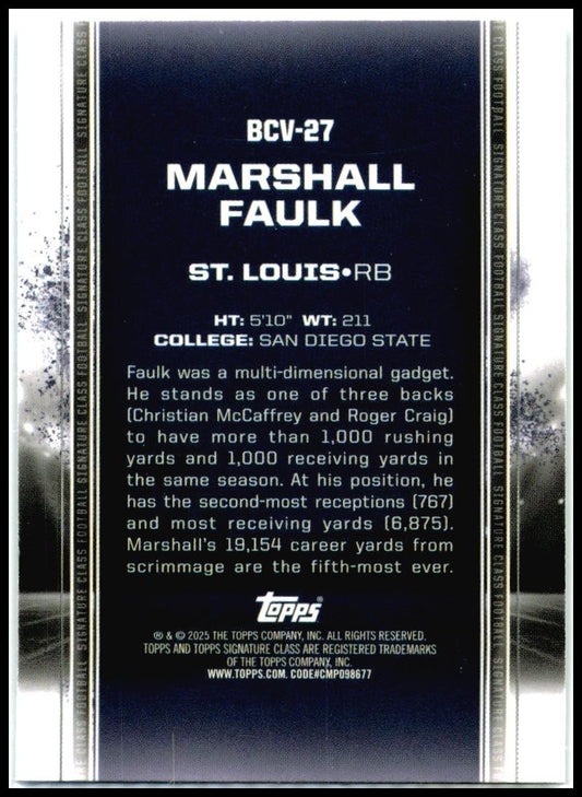 2024 Topps Signature Class Base Chrome Variation #BCV-27 Marshall Faulk Rams