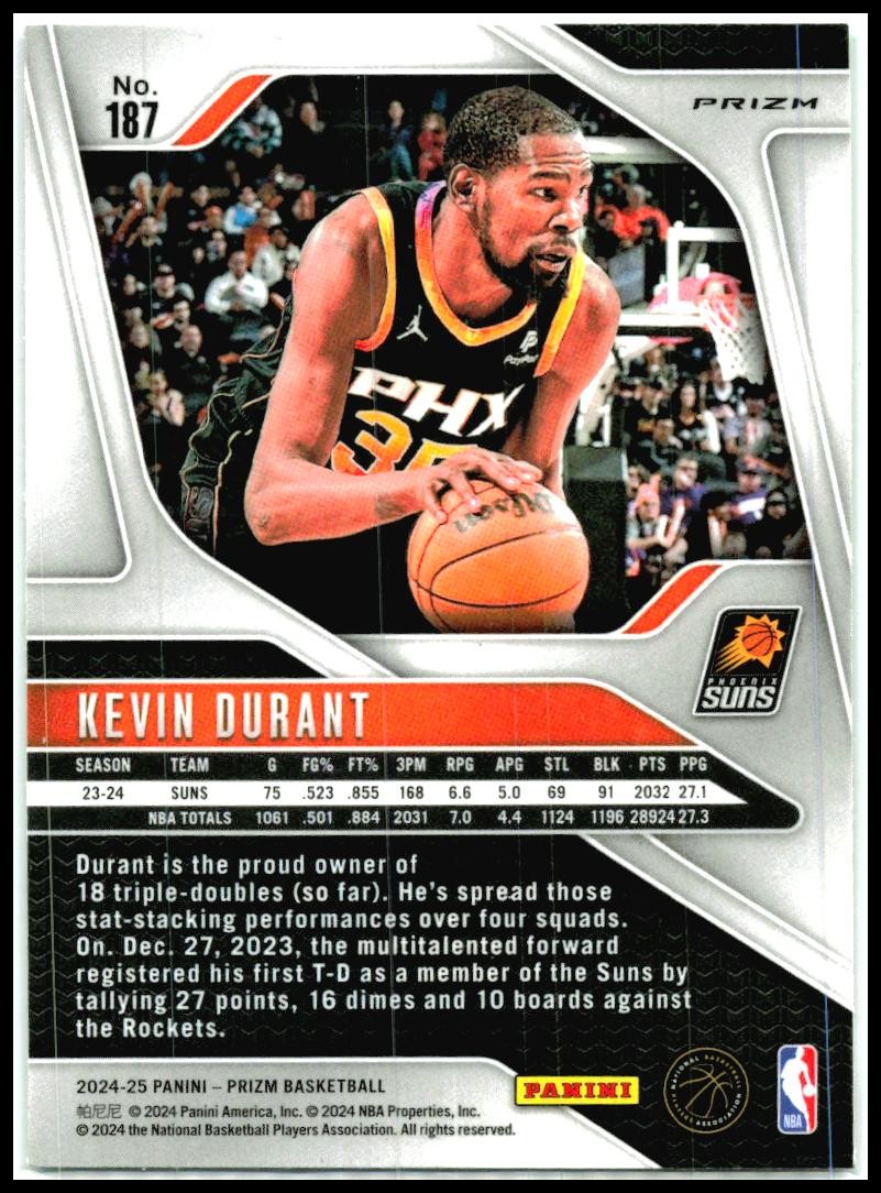 2024-25 Panini Prizm Green #187 Kevin Durant Phoenix Suns